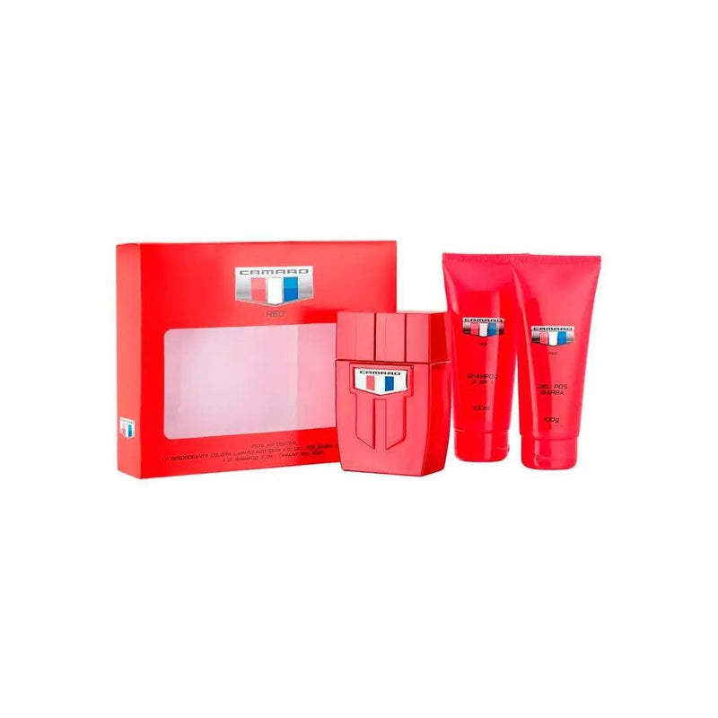 COL CAMARO RED KIT EDC MEN 100ML+PB+SH - Meu Brasil On Line