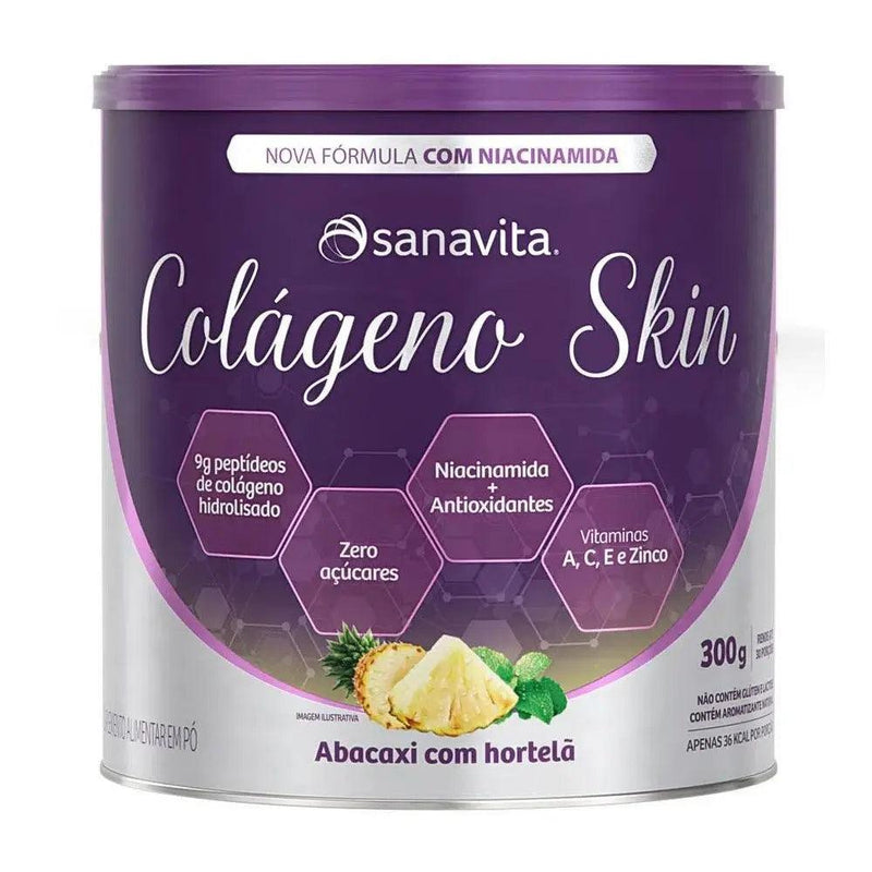 Colágeno Skin Abacaxi com Hortelã Sanavita 300g - Meu Brasil On Line