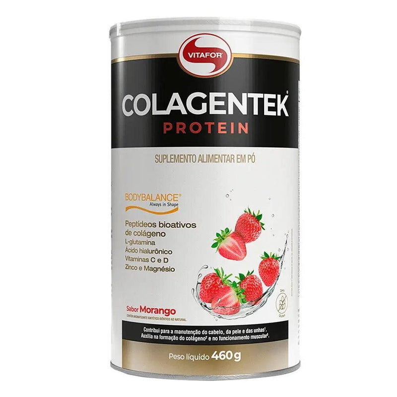 Colagentek Protein Morango Vitafor 460g - Meu Brasil On Line