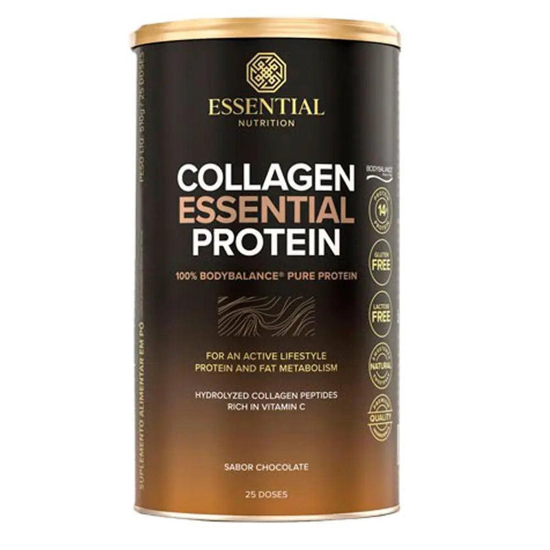 Collagen Essential Protein Chocolate Essential Nutrition 457,5g - MEUBRASILONLINE