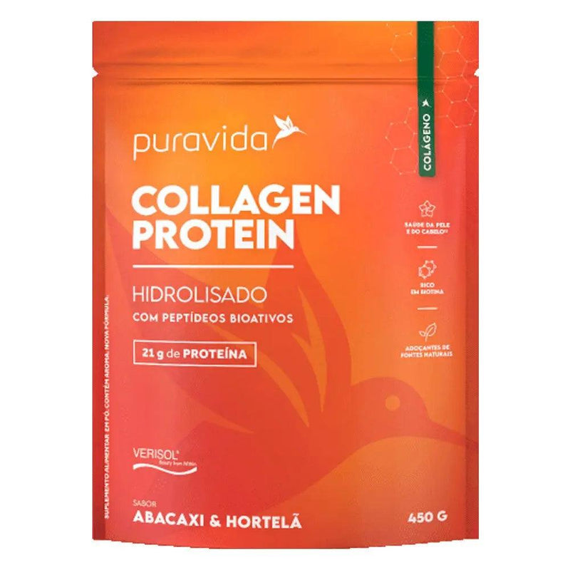 Collagen Protein Abacaxi e Hortelã Puravida 450g - Meu Brasil On Line