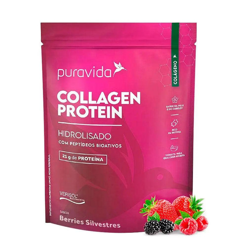 Collagen Protein Berries Silvestres Puravida 450g - MEUBRASILONLINE