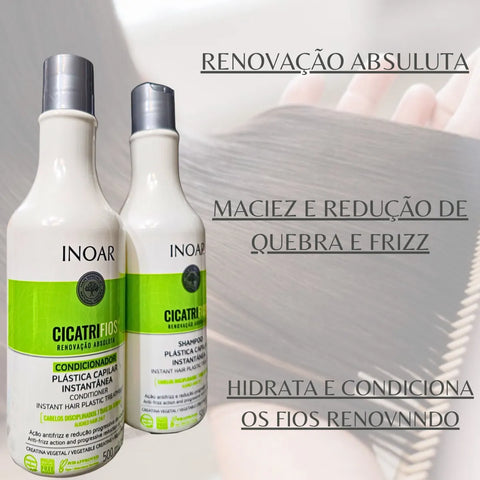 Kit Cicatrifios Shampoo 500ml + Condicionador 500ml Inoar
