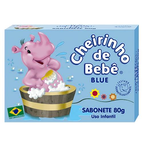 Sabonete Azul Cheirinho de Bebe 80g - MEUBRASILONLINE