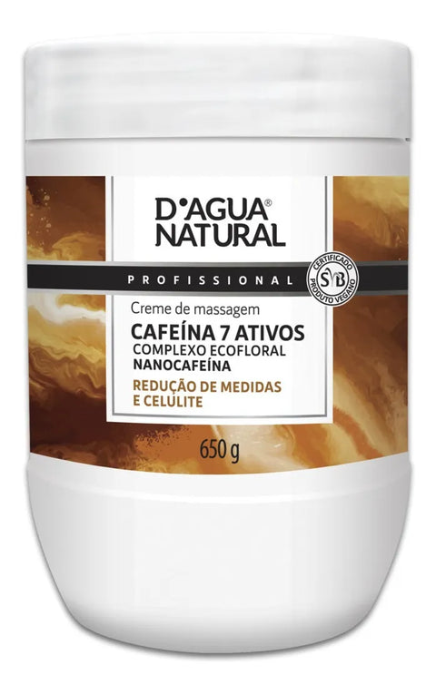 Creme Para Corpo D'agua Natural Massoterapia Cafeina 7 Ativos 650Gr
