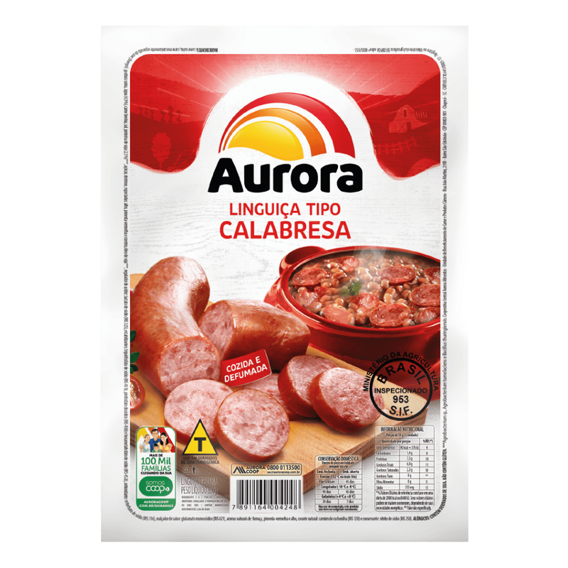 Linguica Tipo Calabresa - Aurora - 400gr