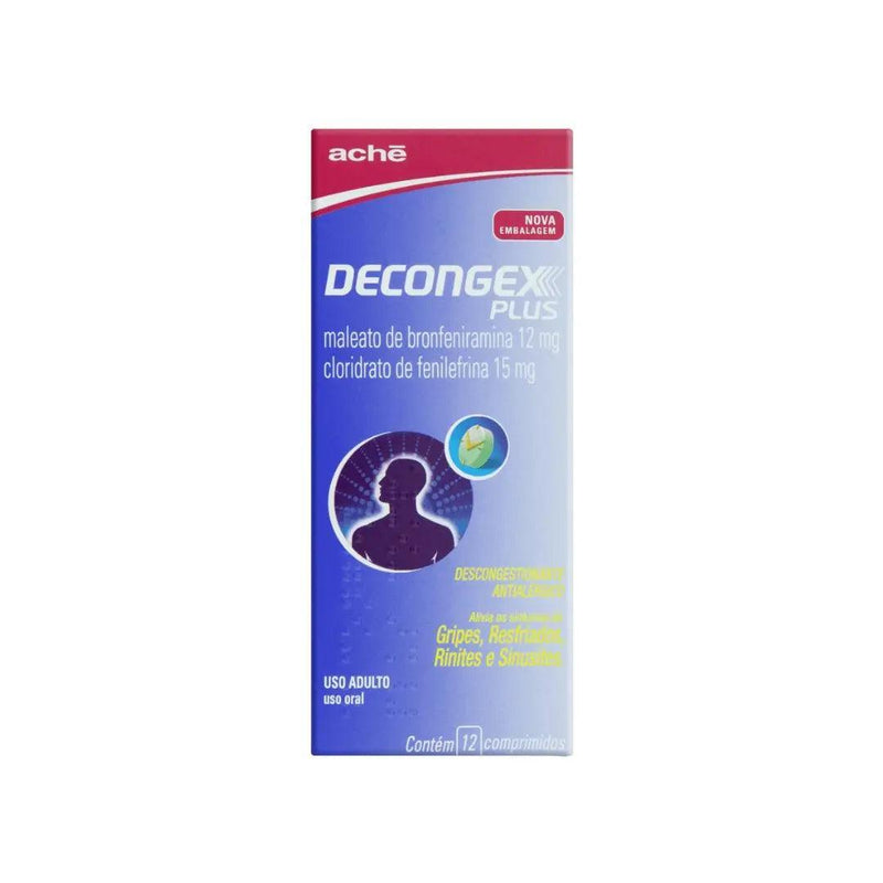 Decongex Plus 12Mg + 15Mg - 12 Comprimidos - Meu Brasil On Line