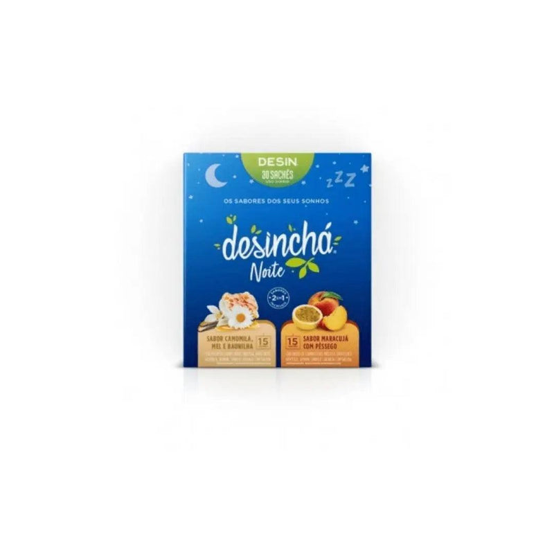 Desinchá Noite Sabores: Maracujá com Pêssego + Camomila Mel e Baunilha Display 30 Envelopes PROMOÇÃO!! 07/24 - Meu Brasil On Line