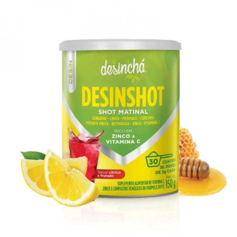 Desinshot Matinal Cítrico e Frutado Desinchá (30 Dias) 150g - Meu Brasil On Line