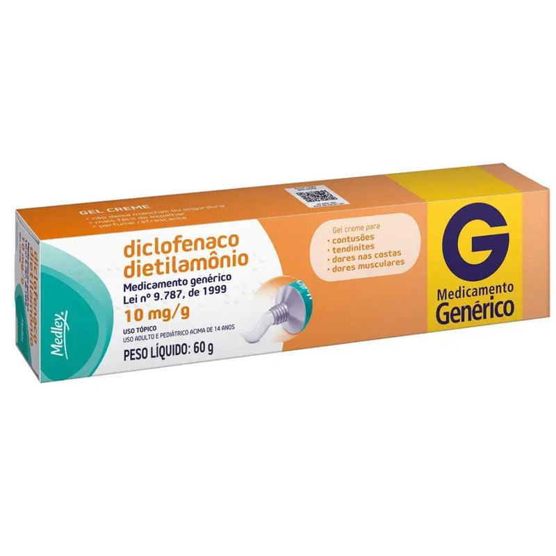 Diclofenaco Dietilamônio 10Mg/G Medley Gel Creme Com 60g - MEUBRASILONLINE