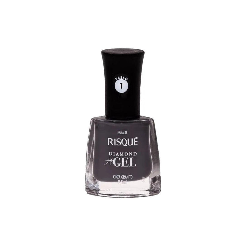 Esmalte Risqué Diamond Gel Cinza Granito 9,5 Ml - MEUBRASILONLINE