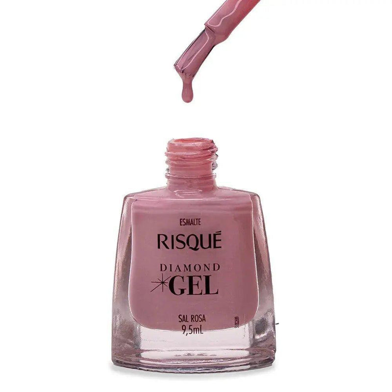 Esmalte Risqué Diamond Gel Sal Rosa Cremoso 9,5ml - MEUBRASILONLINE