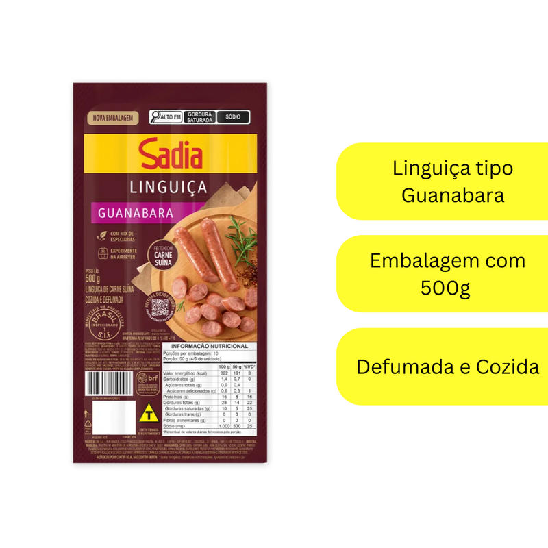 Linguiça Calabresa Defumada Guanabara Sadia 500g