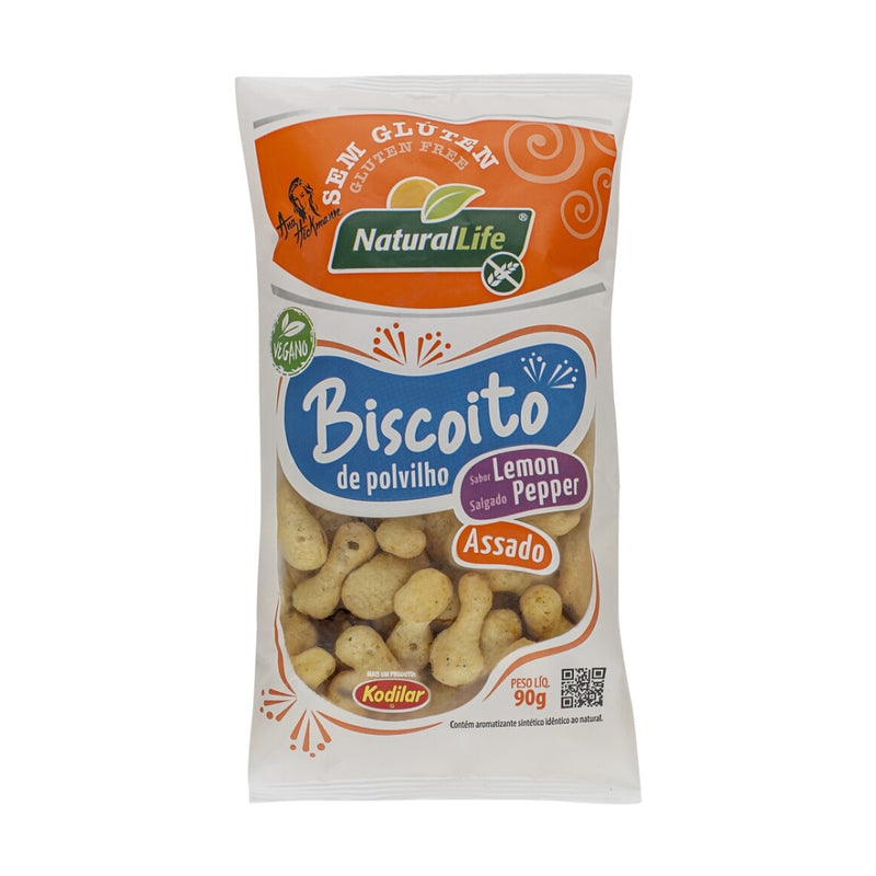 Biscoito de Polvilho Sabor Lemon Pepper Vegano S/ Glúten NaturalLife 90g