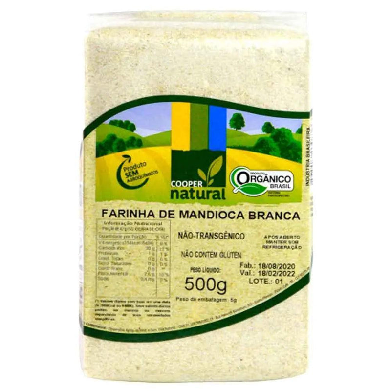 Farinha de Mandioca Branca Orgânica Coopernatural 500g - MEUBRASILONLINE