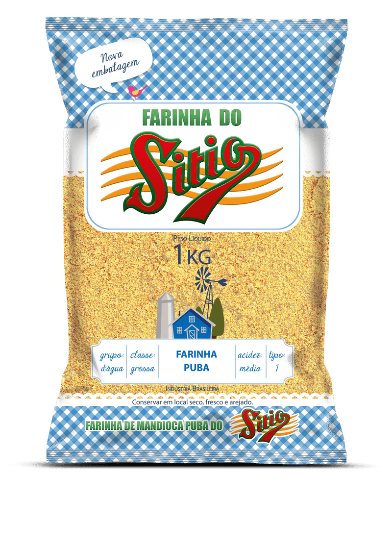 Farinha de Puba Mandioca Tipo 1 Sítio Pacote 1kg - MEUBRASILONLINE