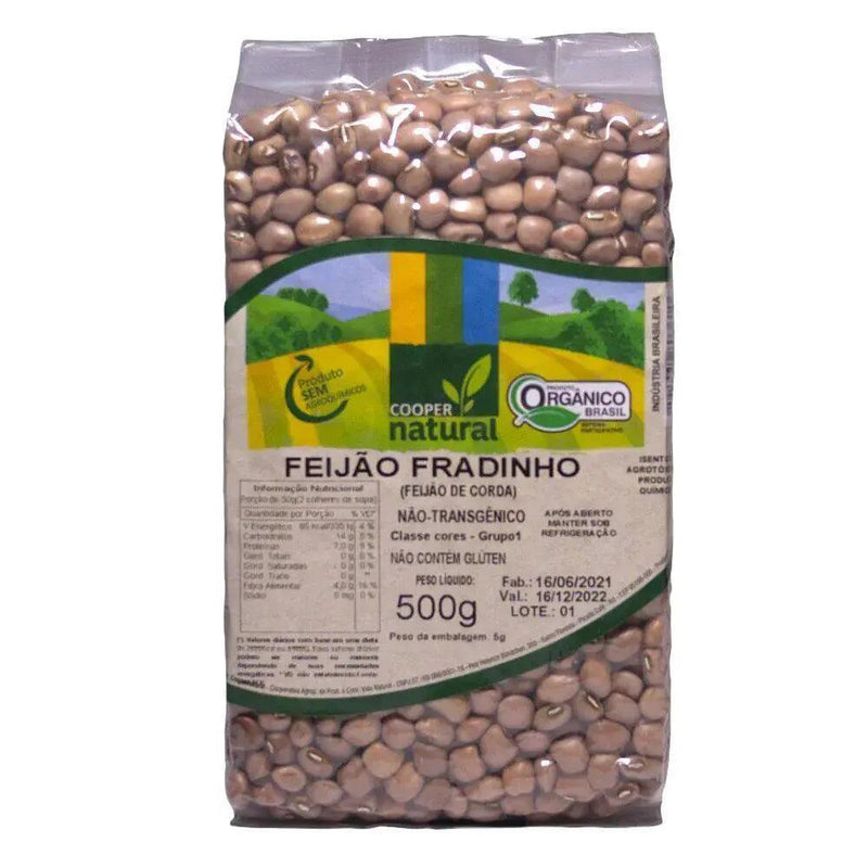 Feijão Fradinho (Feijão de Corda) Orgânico Coopernatural 500g - MEUBRASILONLINE