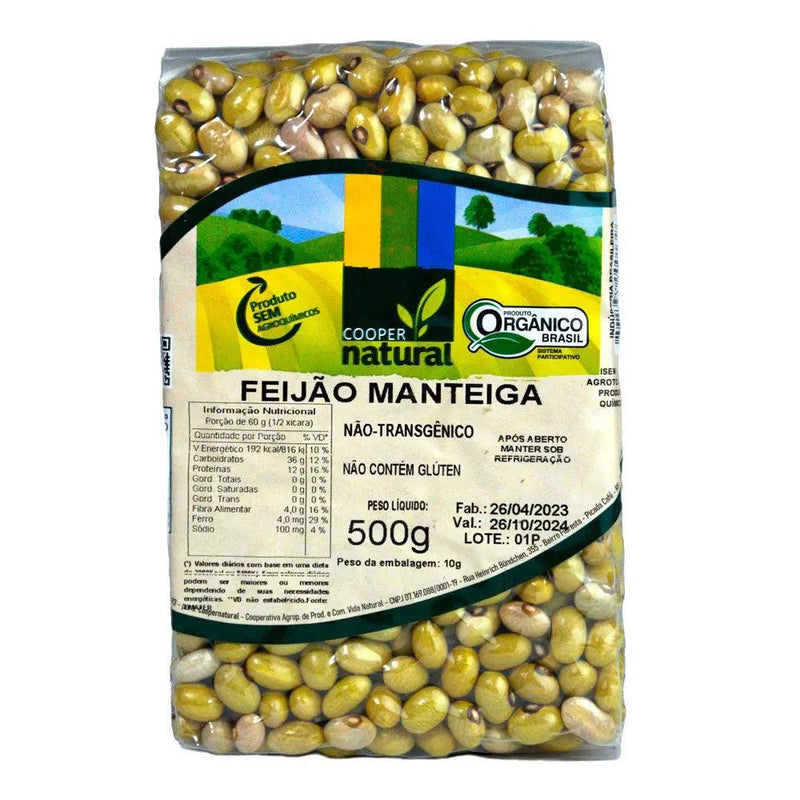 Feijão Manteiga Orgânico Coopernatural 500g - MEUBRASILONLINE