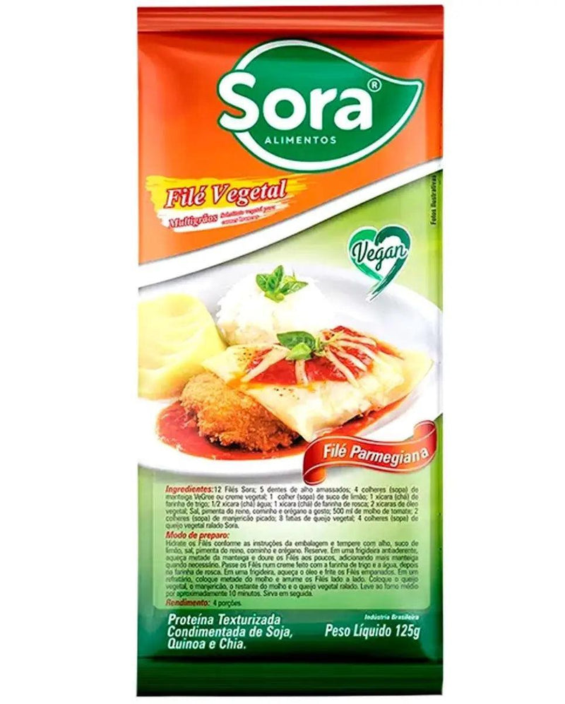 Filé de Proteína Vegetal Branco Parmegiana Multigrãos Sora 125g - Meu Brasil On Line