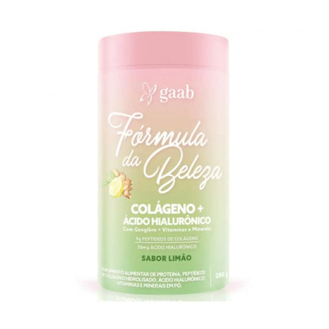 Fórmula Da Beleza Colágeno + Ácido Hialurônico Sabor Limão Gaab 200g - MEUBRASILONLINE