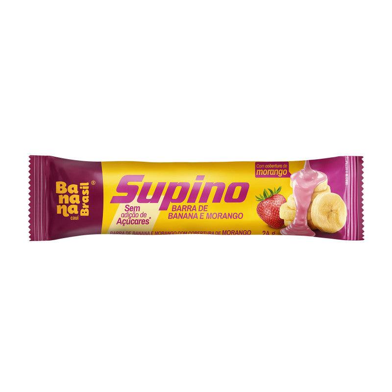 Banana Brasil Supino Zero - Banana e Morango - Caixa com 3un de 24g