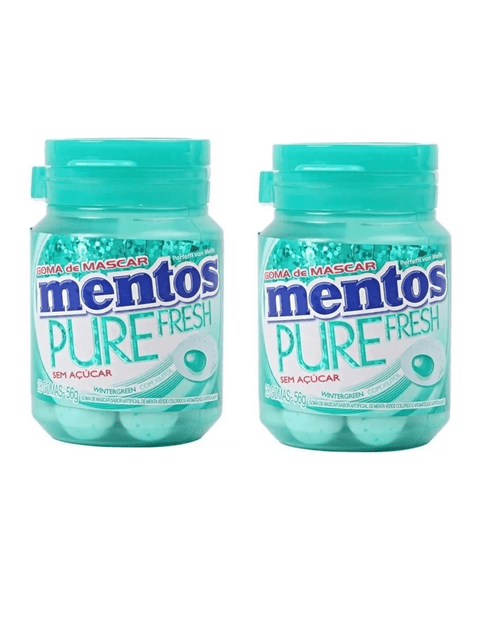 Mentos  Chiclete Pure Menta 2x56Gr