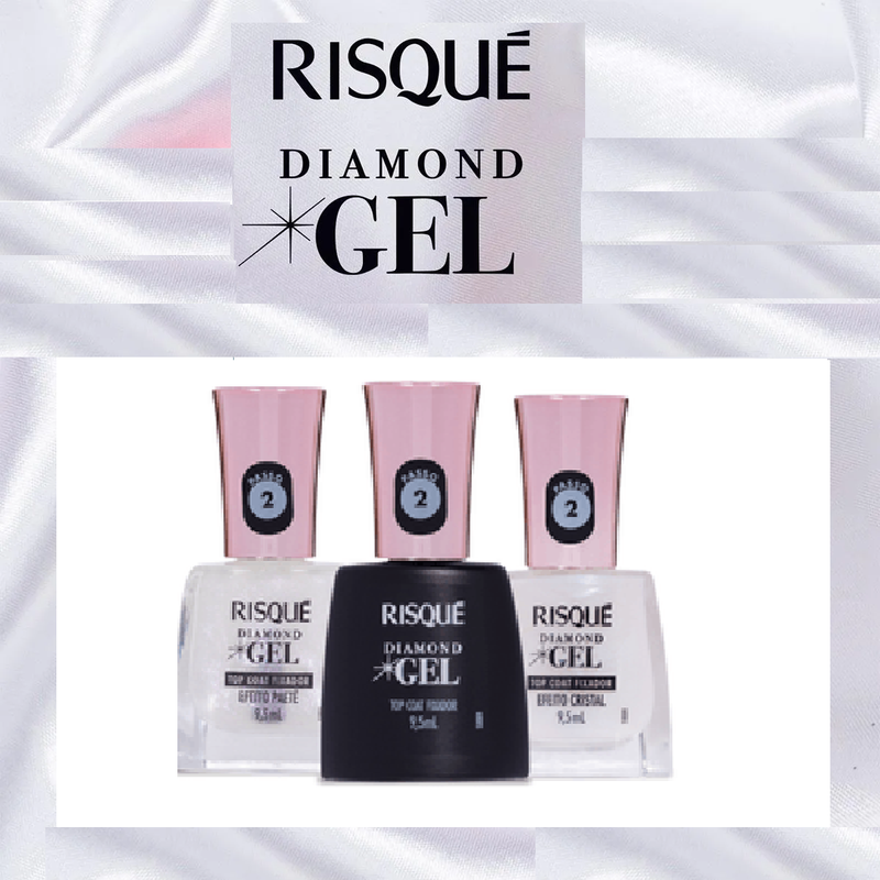 Risque Esmalte Diamond Gel Top Coat 9,5 Ml - MEUBRASILONLINE