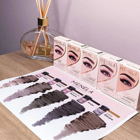 Kit Henna Menela Sobrancelha Profissional Com Fixador 15ml