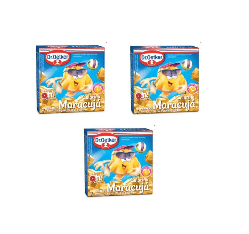 Gelatina Dr. Oetker Maracuja 3 x 20g - MEUBRASILONLINE