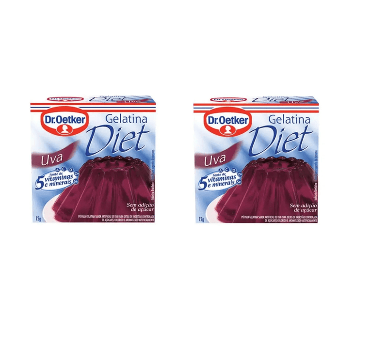 Gelatina Dr. Oetker Uva Diet 2 x 12grs - MEUBRASILONLINE