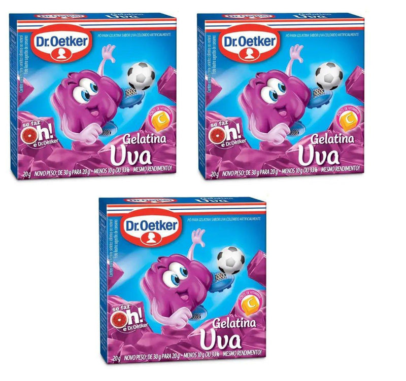 Gelatina Uva Dr. Oetker 3 x 20g - MEUBRASILONLINE