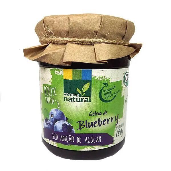 Geleia Orgânica de Blueberry Sem Açúcar Coopernatural 180g - MEUBRASILONLINE