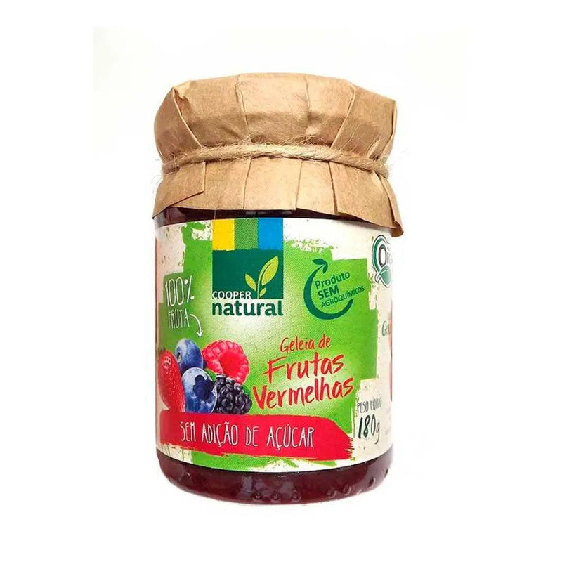 Geleia Orgânica Frutas Vermelhas Zero Coopernatural 180g - MEUBRASILONLINE