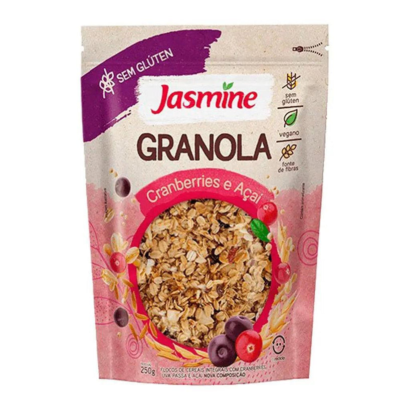 Granola Sem Glúten Cranberries e Açaí Jasmine 250g - MEUBRASILONLINE