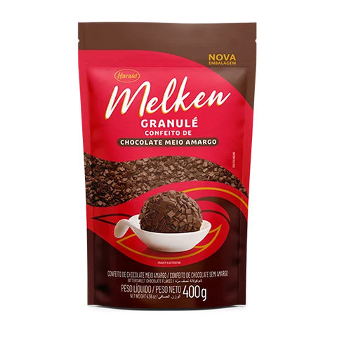 Confeito de Chocolate Meio Amargo Granule Melken Harald 400g