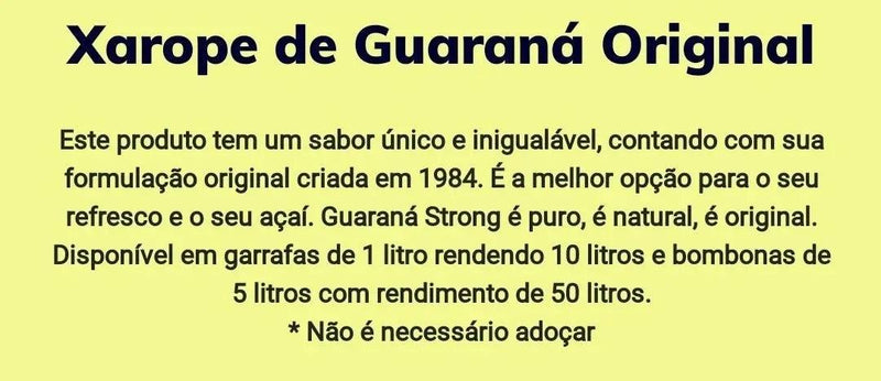 Guaraná Strong Xarope De Natural 1 Litro Orgânico - MEUBRASILONLINE