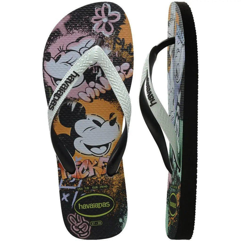 Havaianas Disney Stylish Preto Branco - MEUBRASILONLINE