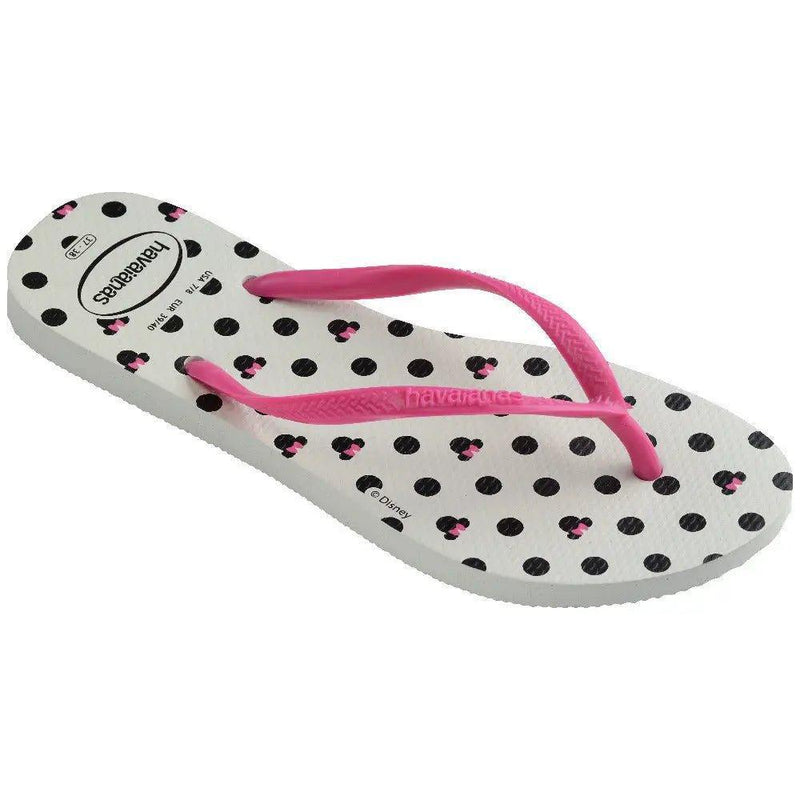 Havaianas Kids Slim Disney Branco Rosa - MEUBRASILONLINE