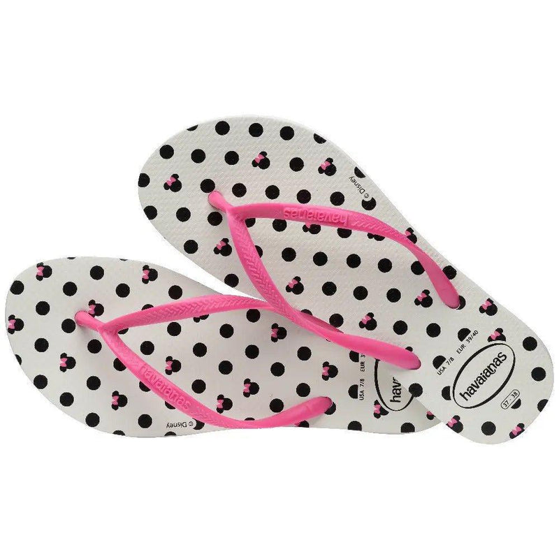 Havaianas Kids Slim Disney Branco Rosa - MEUBRASILONLINE