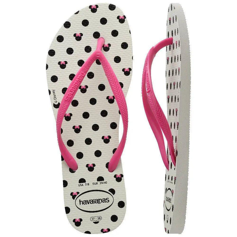 Havaianas Kids Slim Disney Branco Rosa - MEUBRASILONLINE