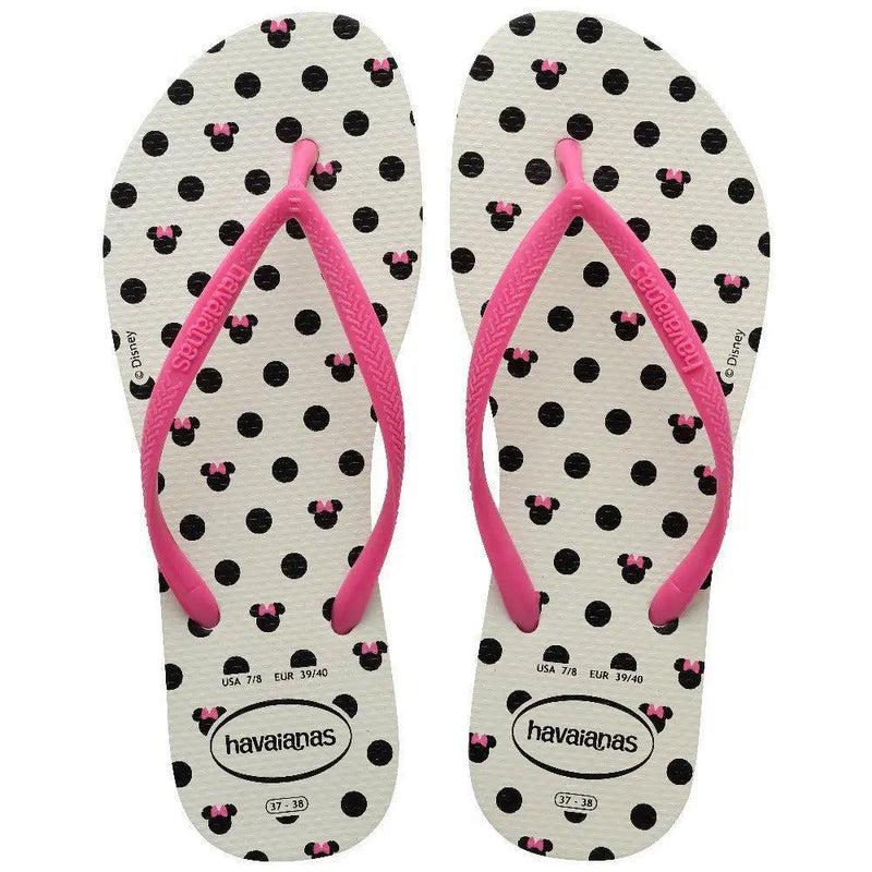 Havaianas Kids Slim Disney Branco Rosa - MEUBRASILONLINE