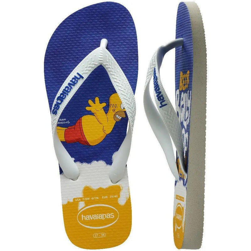 Havaianas Simpsons Branco Azul - MEUBRASILONLINE