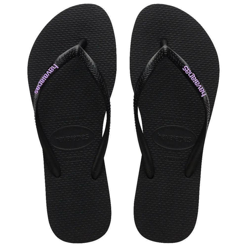 Havaianas Slim Logo Pop-Up Preto Lilas - MEUBRASILONLINE