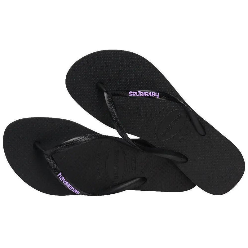 Havaianas Slim Logo Pop-Up Preto Lilas - MEUBRASILONLINE