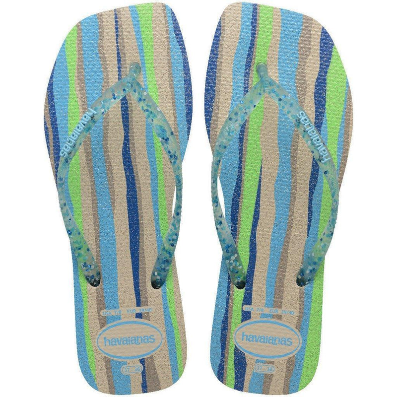 Havaianas Slim Square Folia Bege Palha - MEUBRASILONLINE