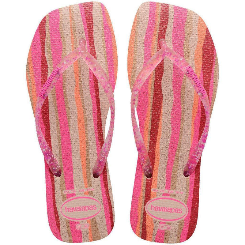 Havaianas Slim Square Folia Bege Palha - MEUBRASILONLINE