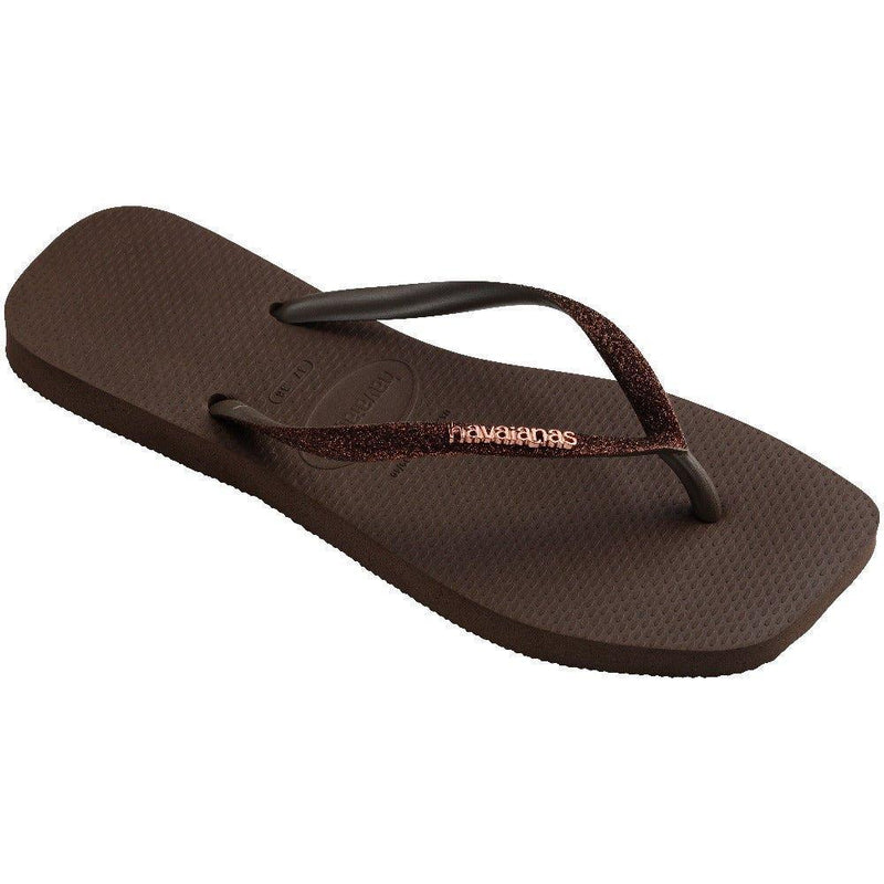 Havaianas Slim Square Glitter Café - MEUBRASILONLINE