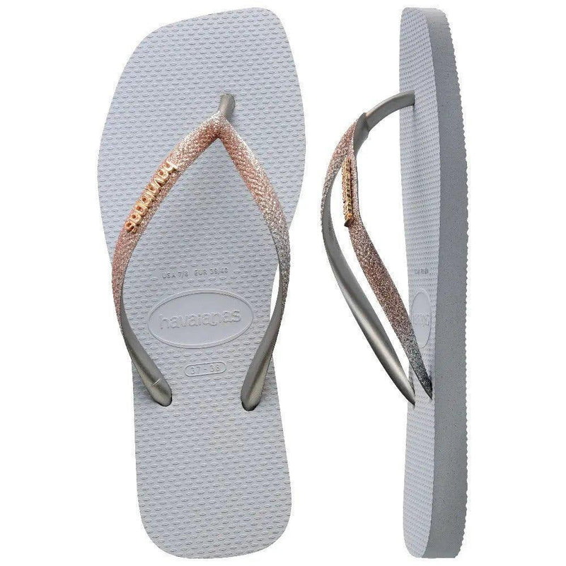 Havaianas Slim Square Glitter Cinza Gelo - MEUBRASILONLINE