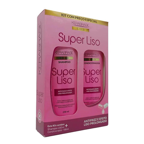 KERABRASIL KIT SUPER LISO SH 230ML+COND 190ML - MEUBRASILONLINE