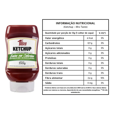 Ketchup Baixo em Calorias - Mrs Taste 350g